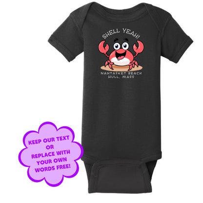 Personalize Free Beach Crab, Hull, Cotton Onesies from Baby Squid Ink 