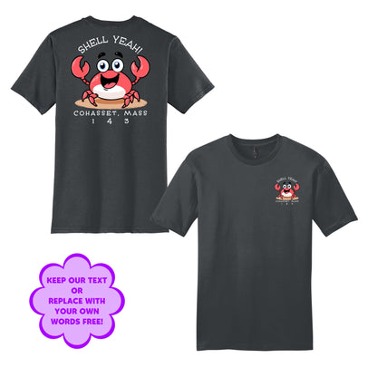 Personalize Free Beach Crabs, Cohasset, Adult Cotton Tees from Baby Squid Ink 