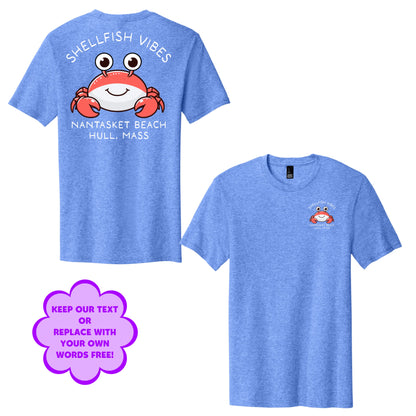 Personalize Free Beach Crabs, Hull, Adult Cotton Tees from Baby Squid Ink 