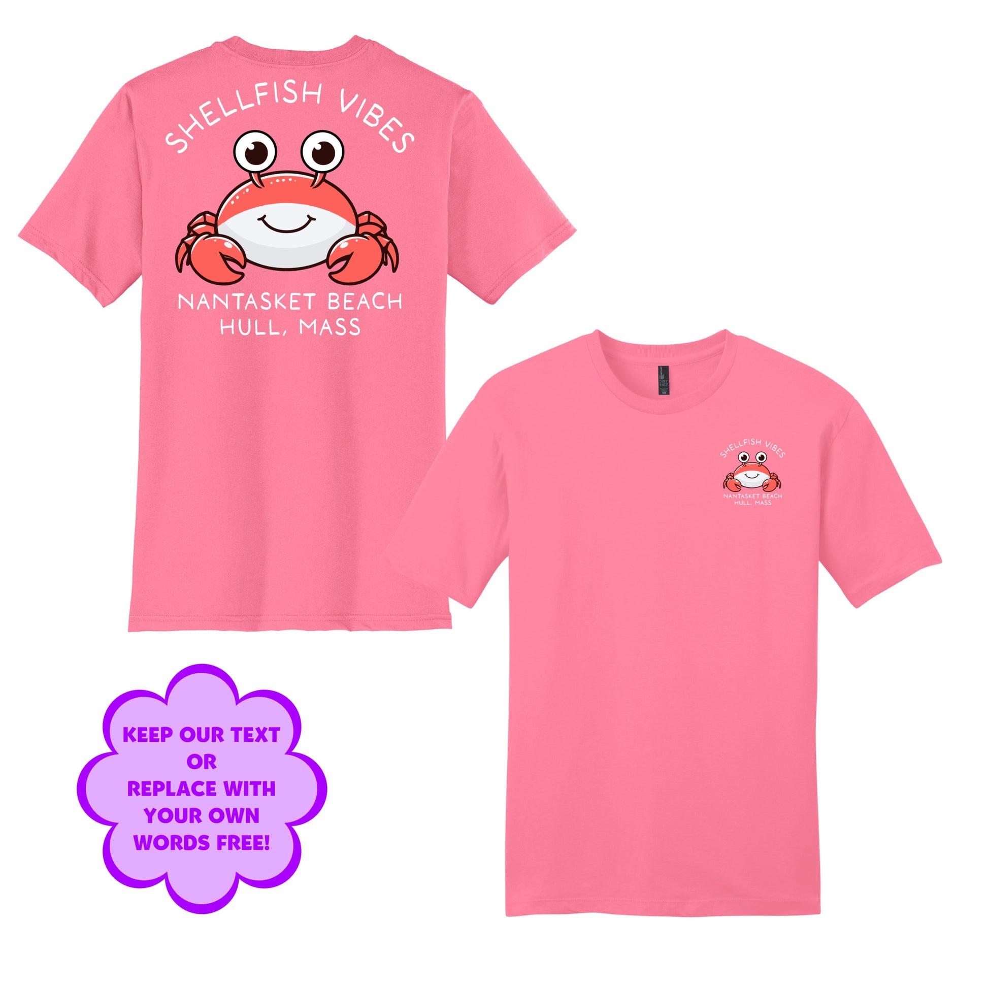 Personalize Free Beach Crabs, Hull, Adult Cotton Tees from Baby Squid Ink 