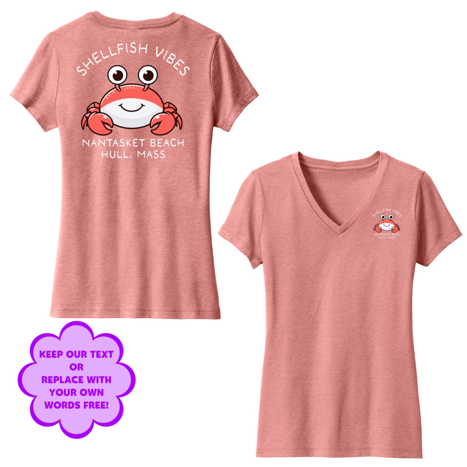 Personalize Free Beach Crabs, Hull, Women’s Cotton Tees from Baby Squid Ink 
