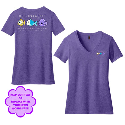 Personalize Free Beach Fish, Hull, Women’s Cotton Tees from Baby Squid Ink 