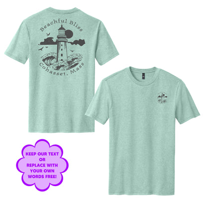 Personalize Free Beach Lighthouse, Cohasset, Adult Cotton Tees from Baby Squid Ink 