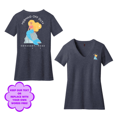 Personalize Free Beach Mermaids, Cohasset, Women’s Cotton Tees from Baby Squid Ink 