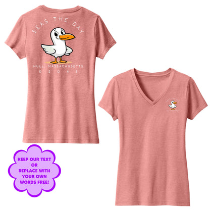 Personalize Free Beach Seagull, Hull, Women’s Cotton Tees from Baby Squid Ink 