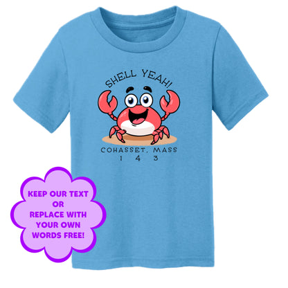 Cohasset Crab, Toddler Cotton Tee Personalize Free