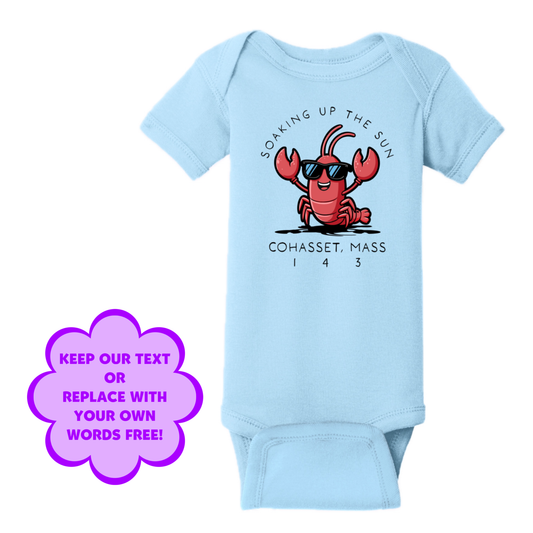 Cohasset Lobster, Cotton Onesies Personalize Free