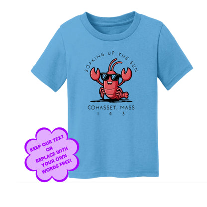 Cohasset Lobster, Toddler Cotton Tee Personalize Free