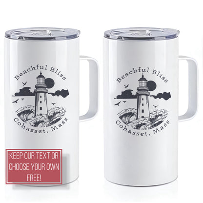 Personalize Free Cohasset MA, 20oz Stainless Steel Travel Mug from Baby Squid Ink 