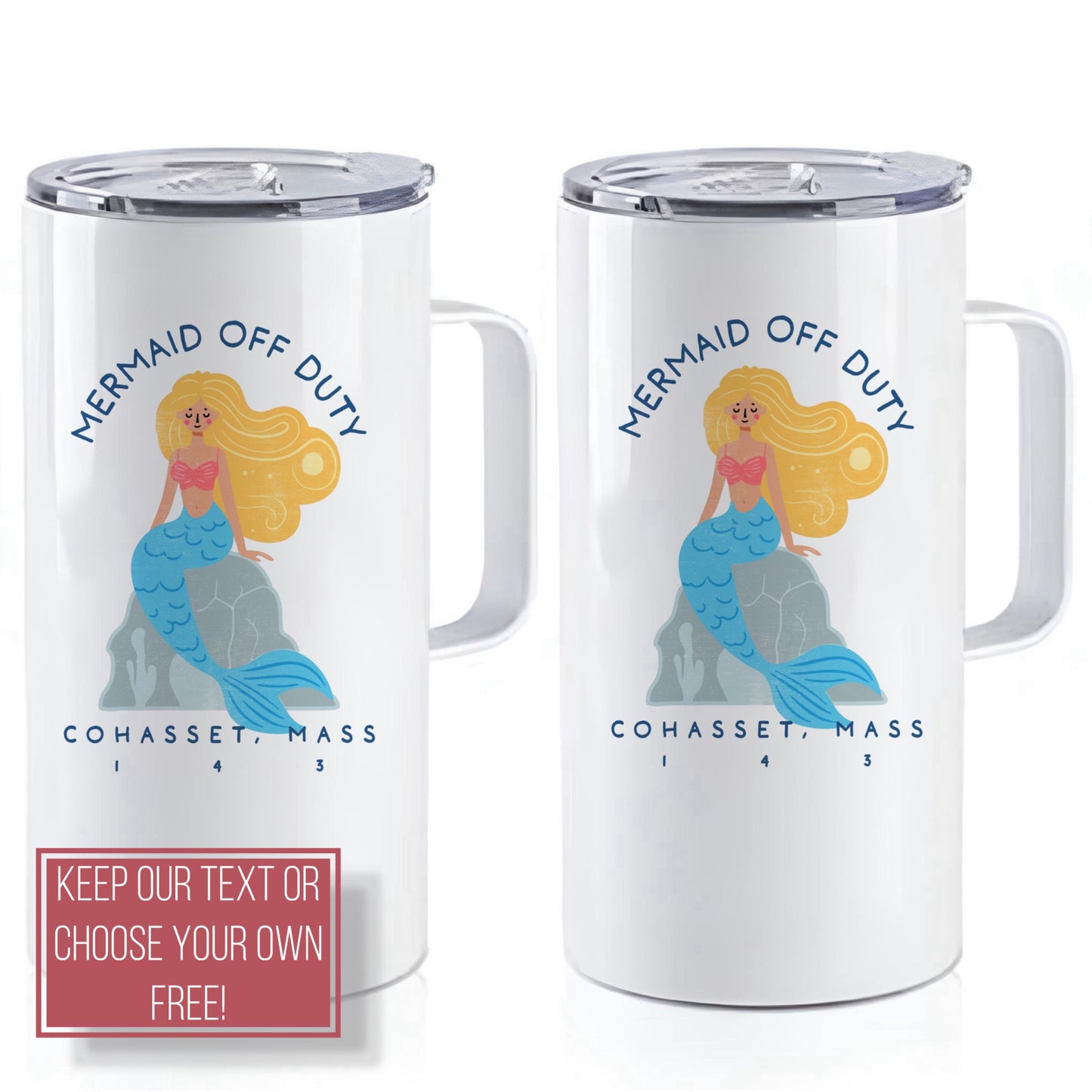 Personalize Free Cohasset MA, 20oz Stainless Steel Travel Mug from Baby Squid Ink 