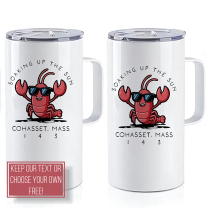 Cohasset MA, 20oz Stainless Steel Travel Mug Personalize Free