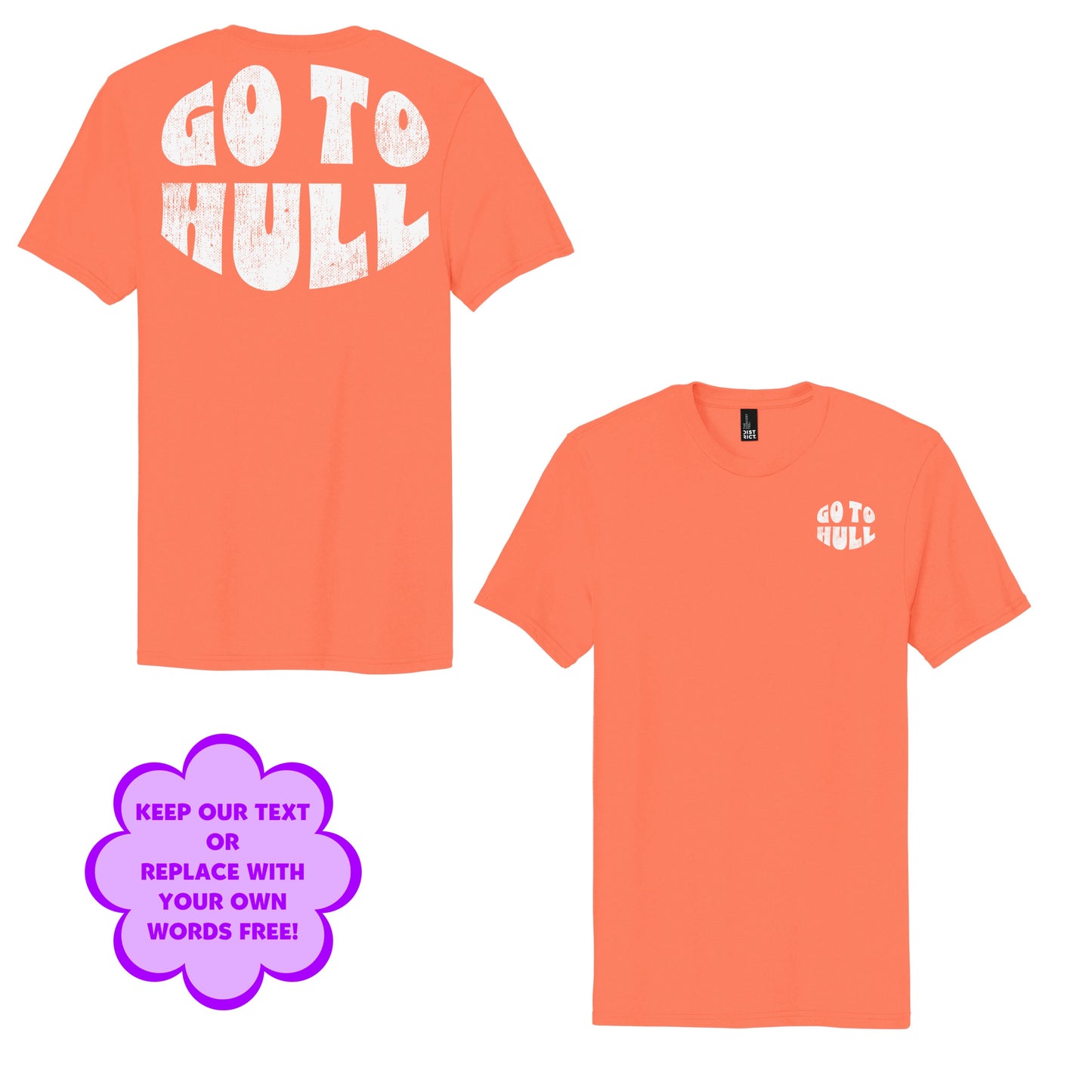 Personalize Free Go to Hull, Adult Cotton Tees from Baby Squid Ink 