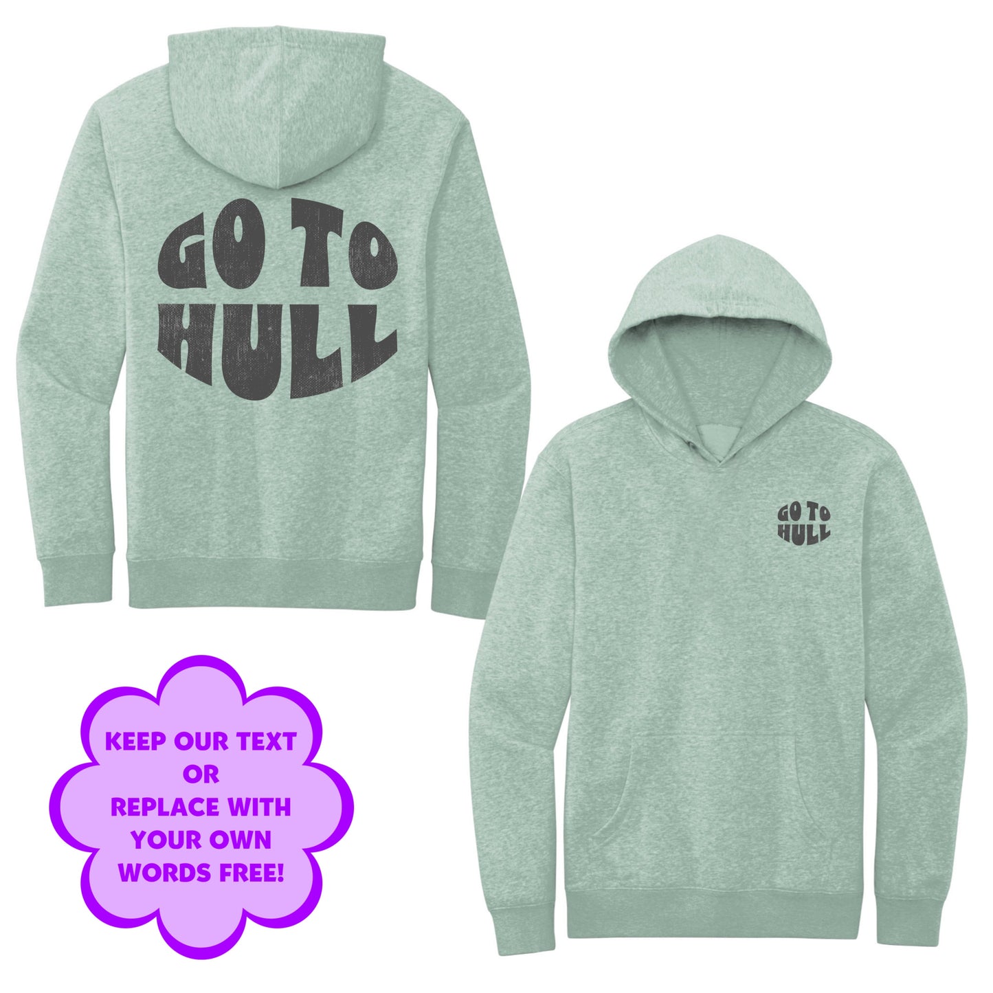 Personalize Free Go to Hull, Adult Fleece Hoodies from Baby Squid Ink 