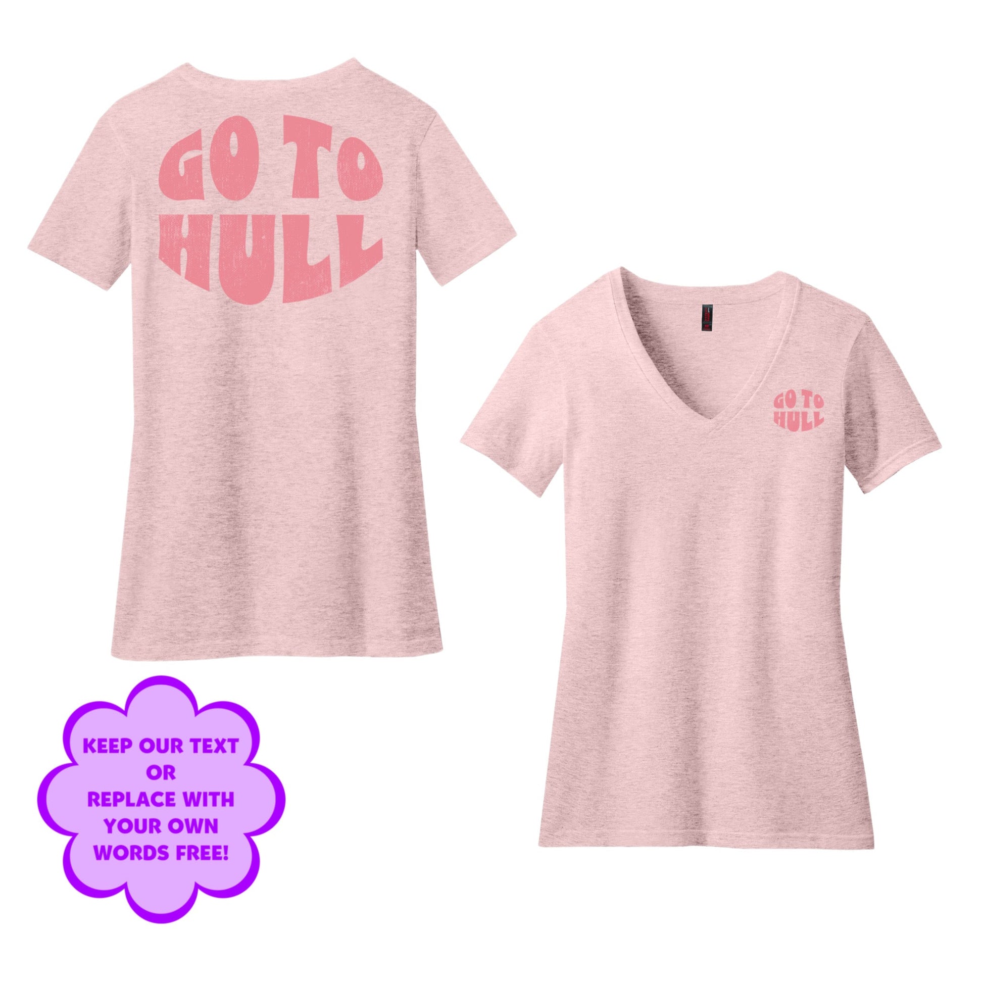 Personalize Free Go to Hull, Women’s Cotton Tees from Baby Squid Ink 