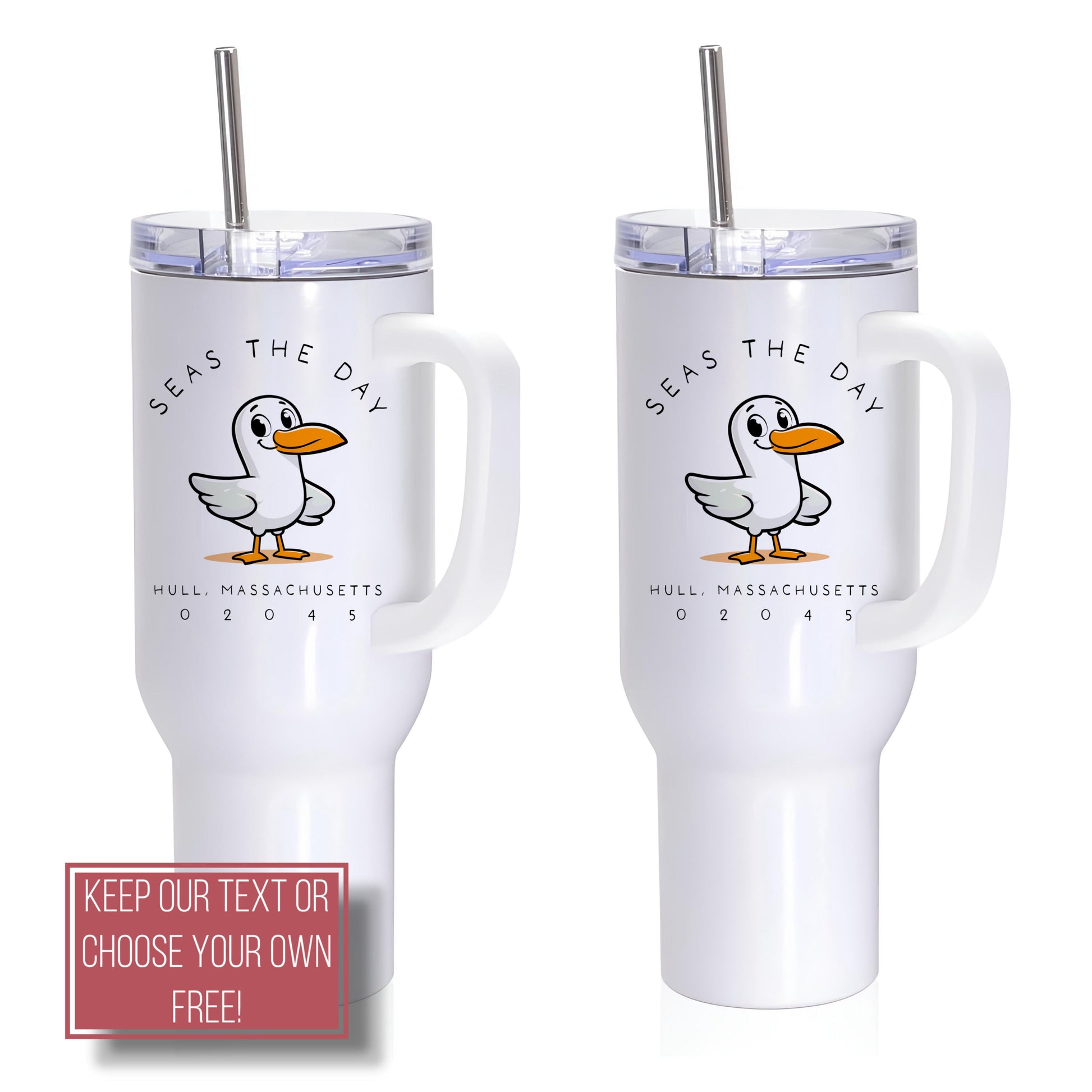Personalize Free Hull MA, 40oz Stainless Steel Travel Mug from Baby Squid Ink 