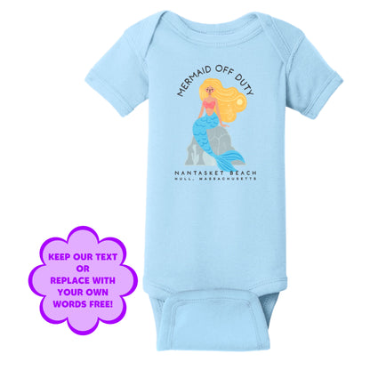 Personalize Free Mermaid, Hull, Cotton Onesies from Baby Squid Ink 