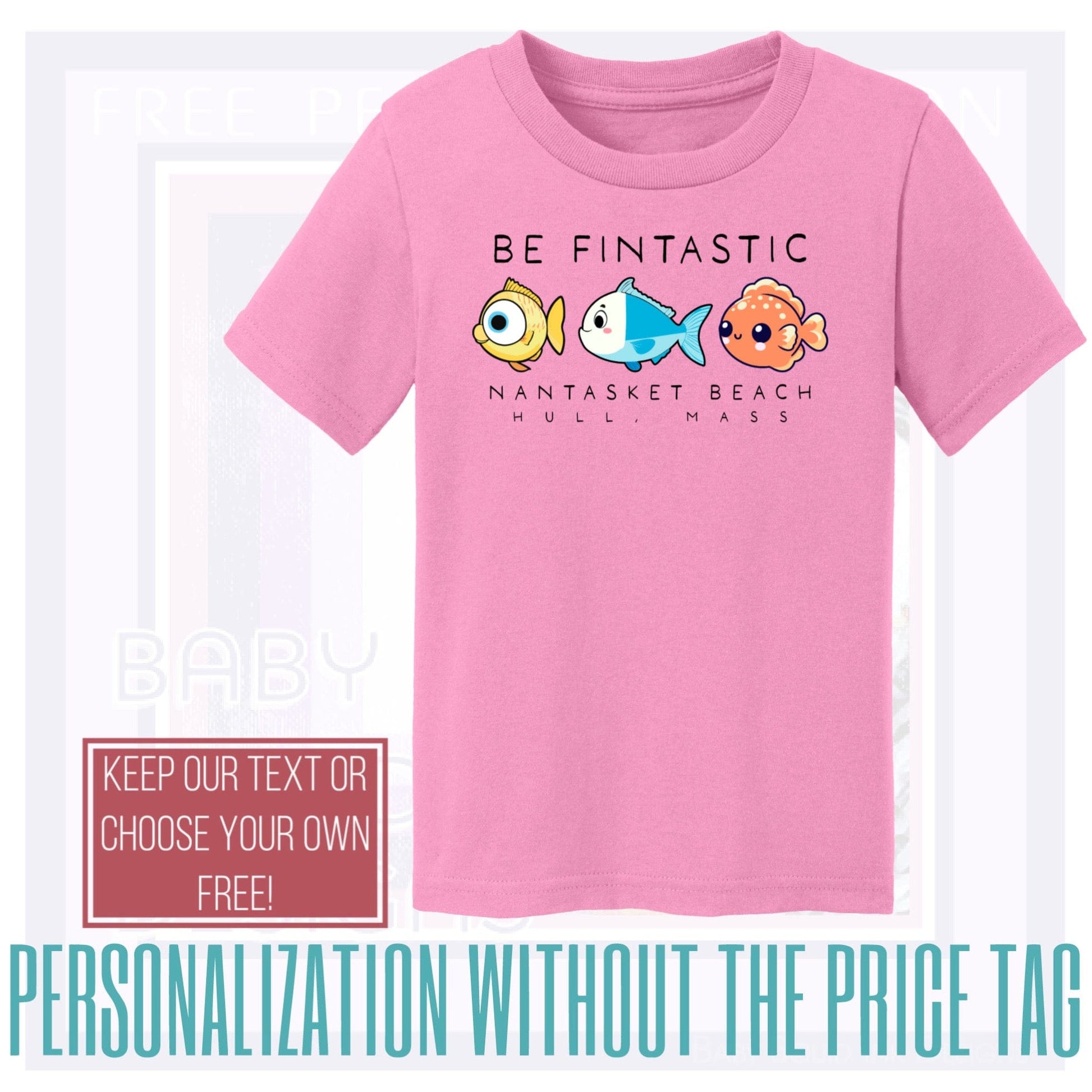 Personalize Free Nantasket Beach Fish, Toddler Cotton Tee from Baby Squid Ink 