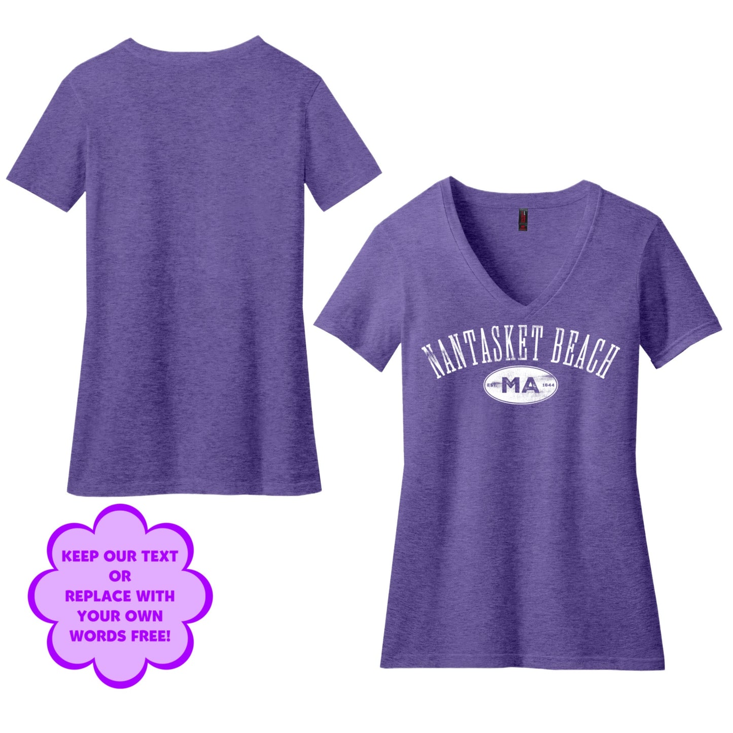 Personalize Free Nantasket Beach, Hull, Women’s Cotton Tees from Baby Squid Ink 