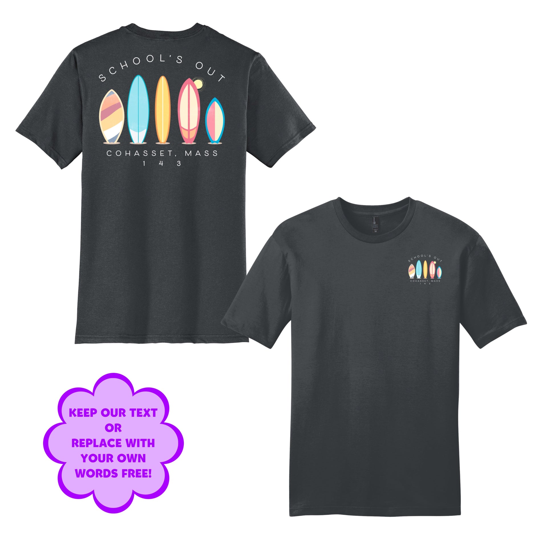 Personalize Free Surfboards, Cohasset, Kids Cotton Tees from Baby Squid Ink 