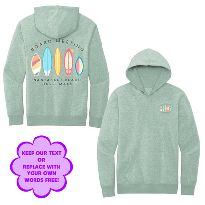 Personalize Free Surfboards, Hull, Adult Fleece Hoodies from Baby Squid Ink 