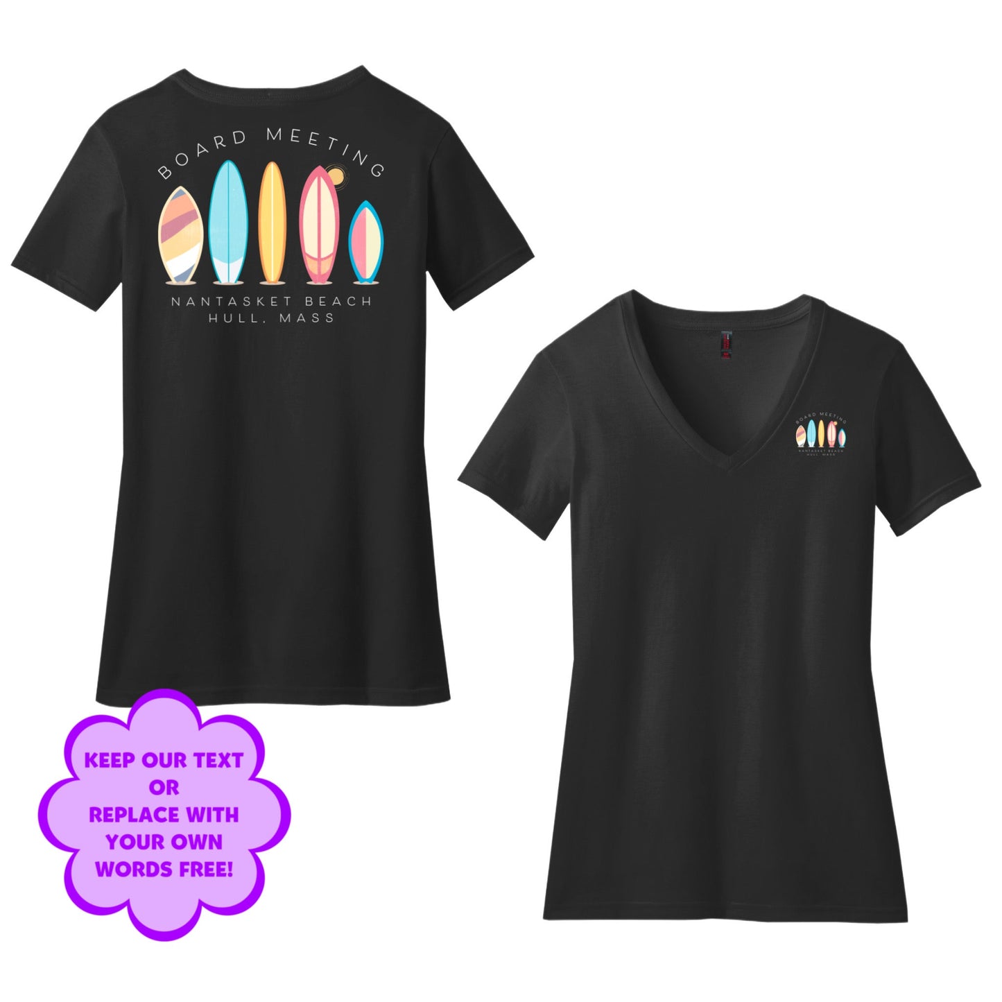 Personalize Free Surfboards, Hull, Women’s Cotton Tees from Baby Squid Ink 