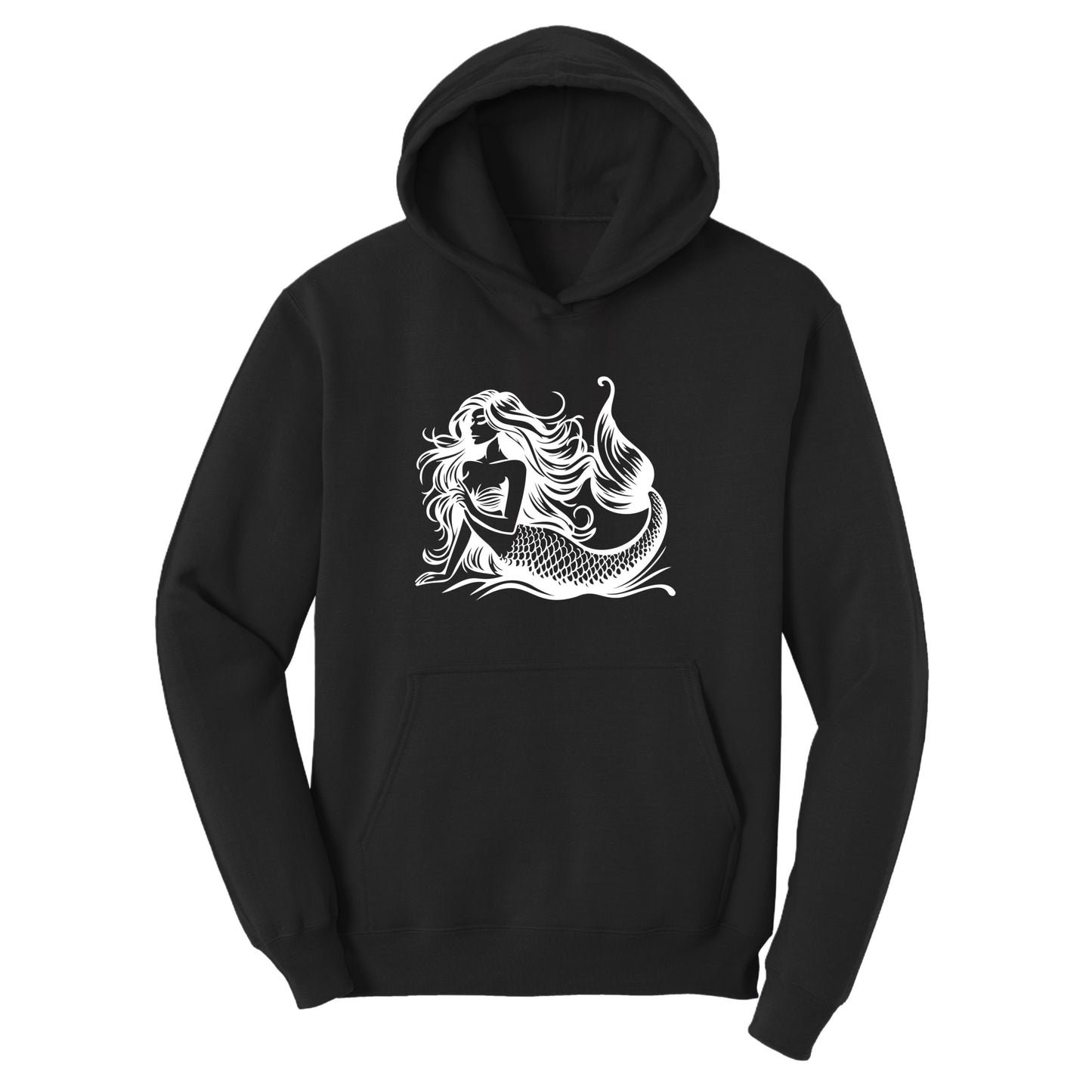 Customizable Vintage Mermaid Design, Fleece Hoodie