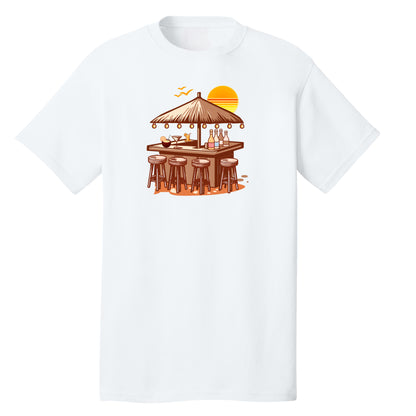 Customizable Tiki Beach Bar Design, 100% Cotton Tee