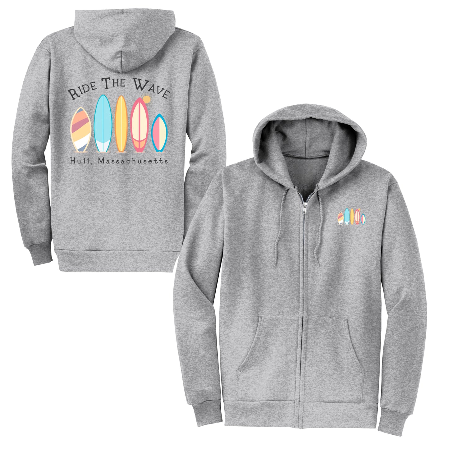 Ride The Wave, Adult Fleece Hoodie Sweatshirts, Hull