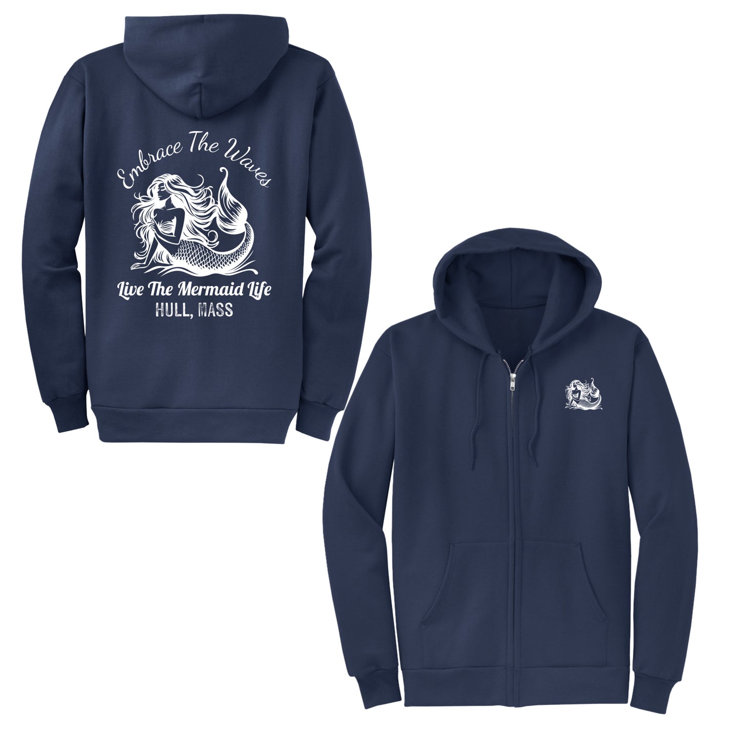 Embrace the Waves, Adult Fleece Hoodie Sweatshirts, Hull