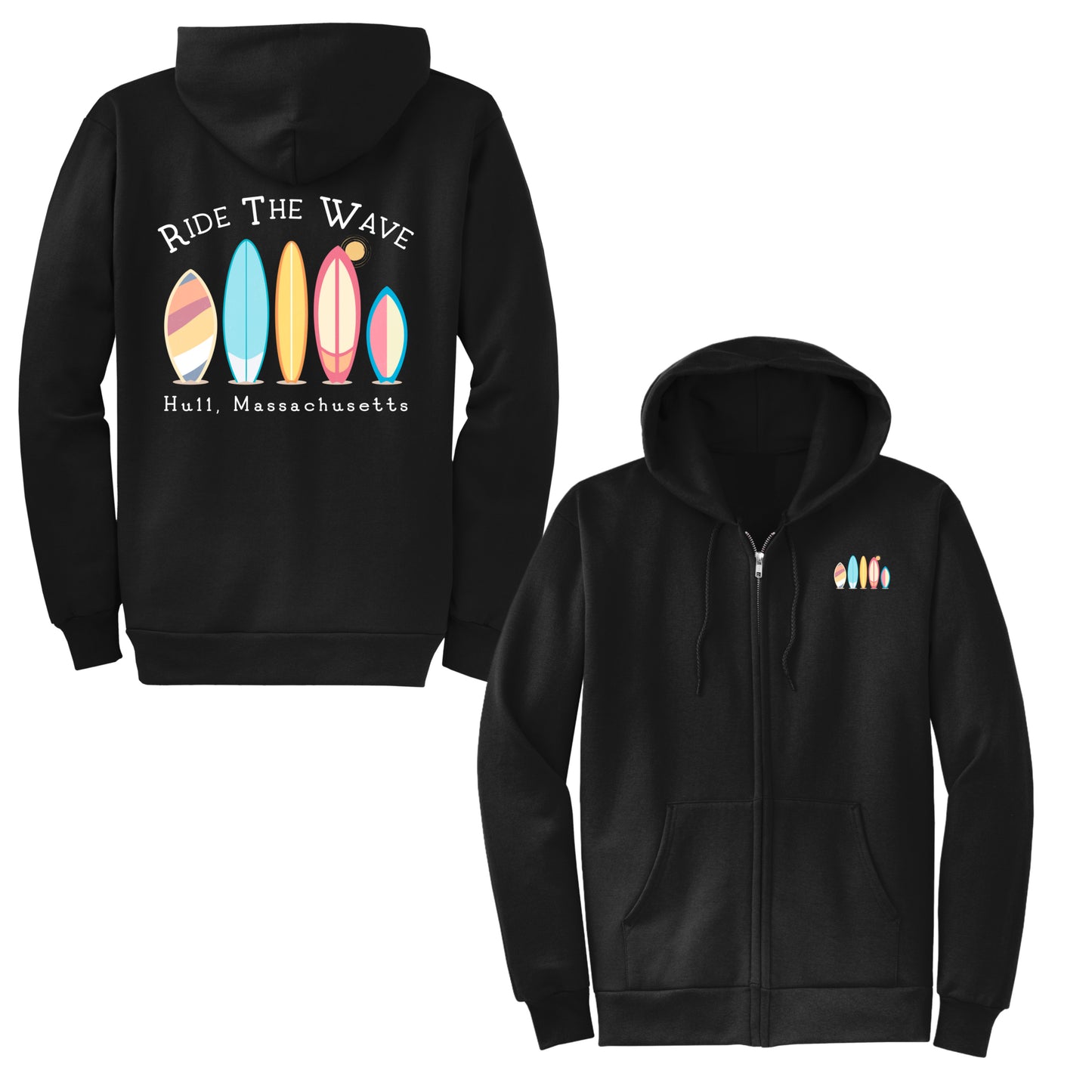 Ride The Wave, Adult Fleece Hoodie Sweatshirts, Hull