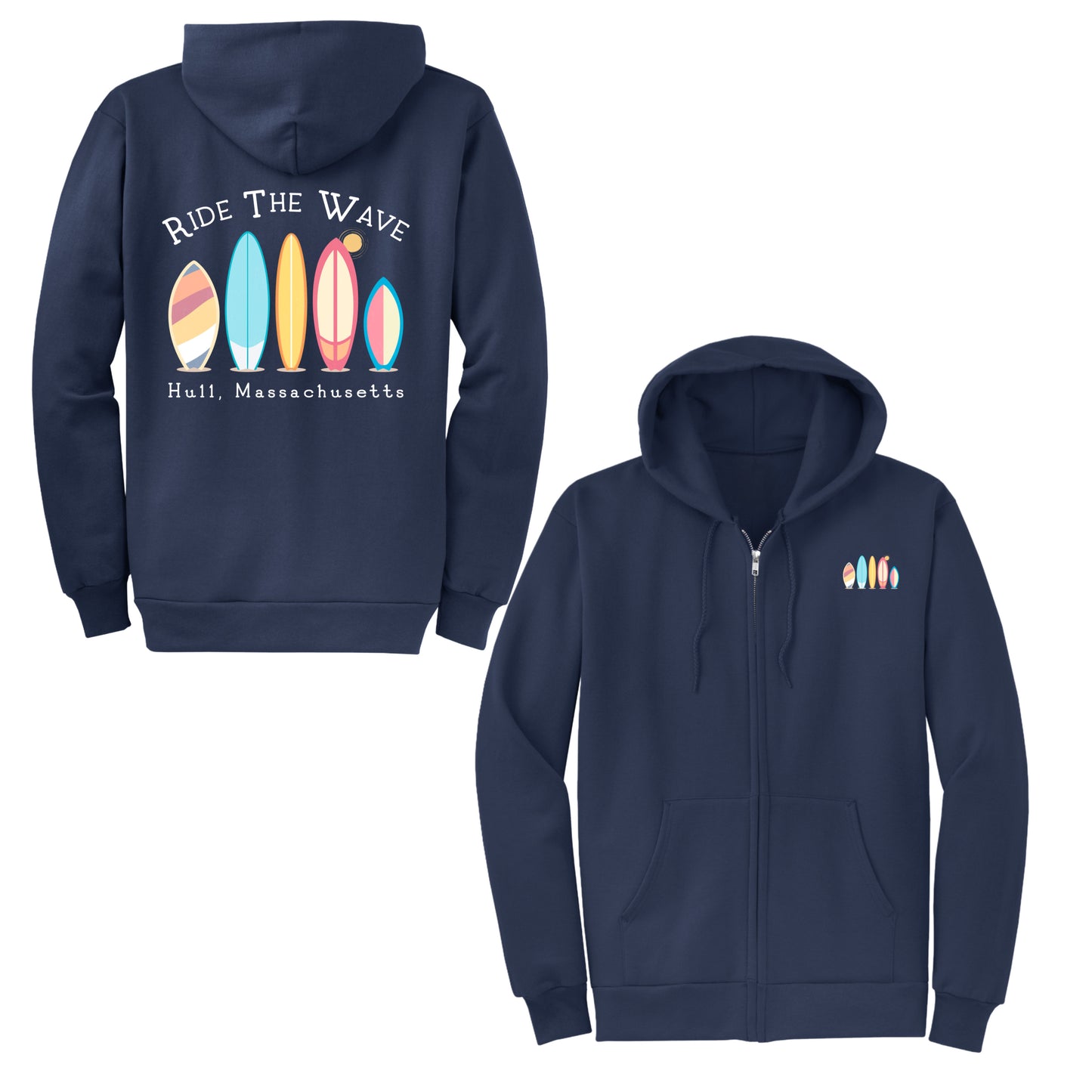 Ride The Wave, Adult Fleece Hoodie Sweatshirts, Hull