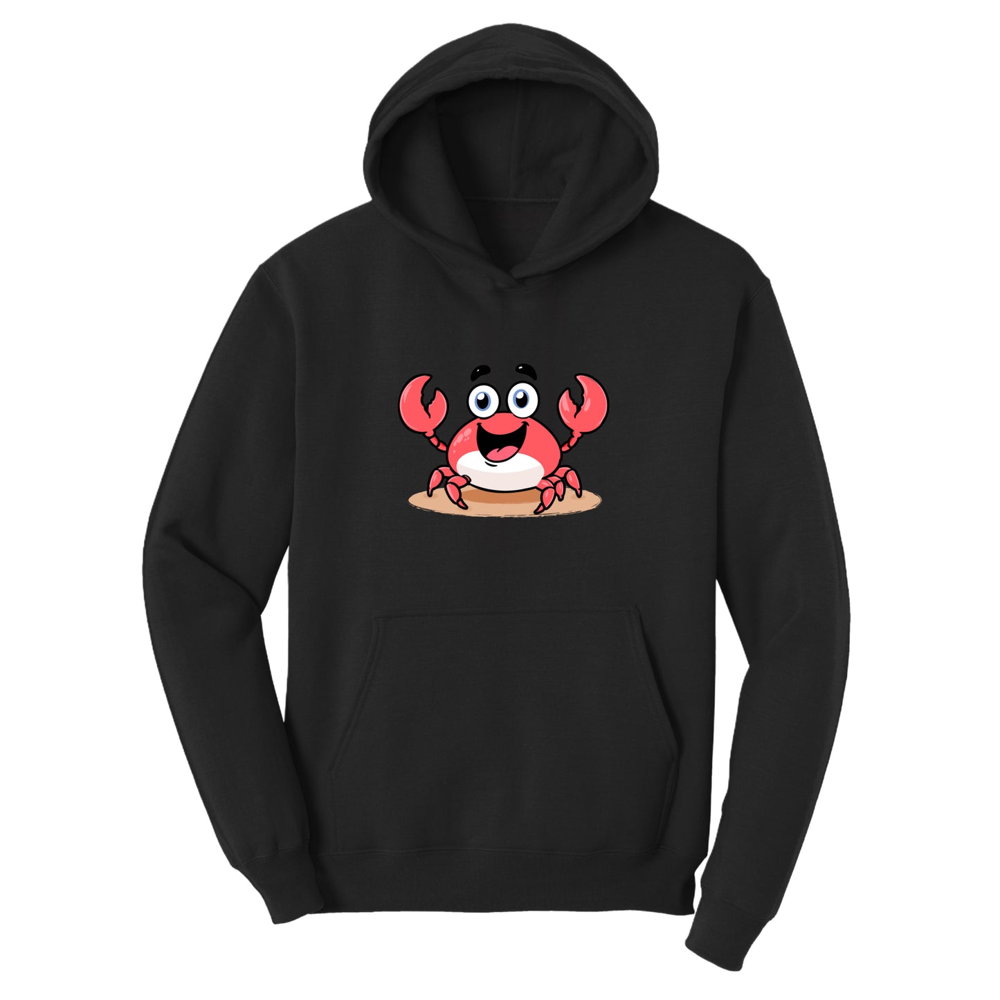 Customizable_Beach_Crab_Design_Fleece_black_hoodie