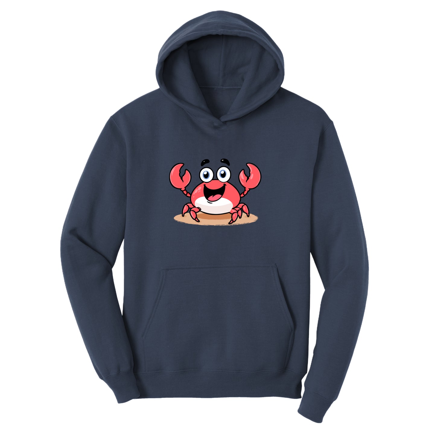 Customizable_Beach_Crab_Design_Fleece_navy hoodie