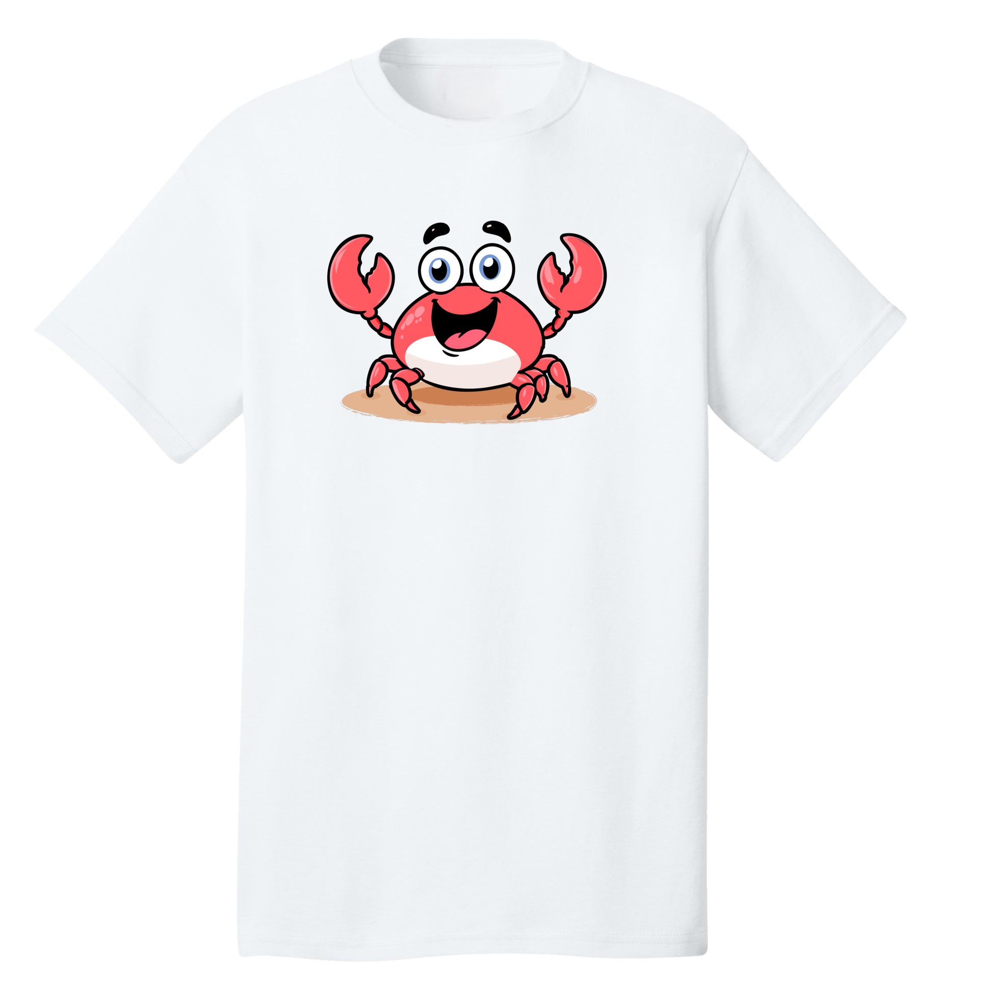 Customizable cartoon beach crab cotton white tee