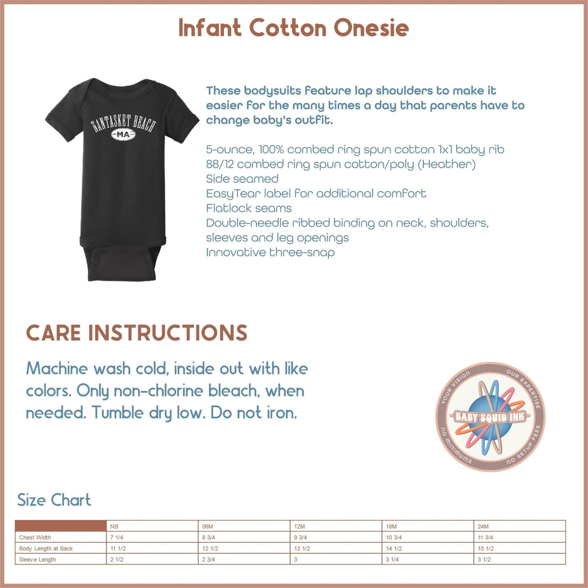 Be Fintastic, Infant Cotton Onesie, Hull - Baby Squid Ink