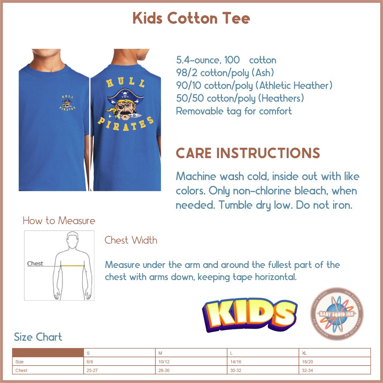 Hull Collegiate, Kids Cotton Tee - Baby Squid Ink