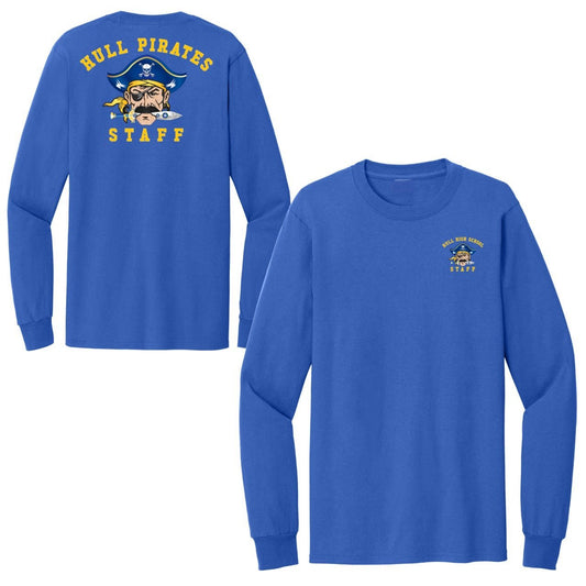 Hull High School - STAFF, 100% Cotton Long Sleeve Tee - Baby Squid Ink