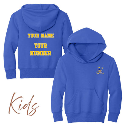 Hull Pirates Add Your Name and Number, Fleece Sweatshirts, Kids Sizes - Baby Squid Ink