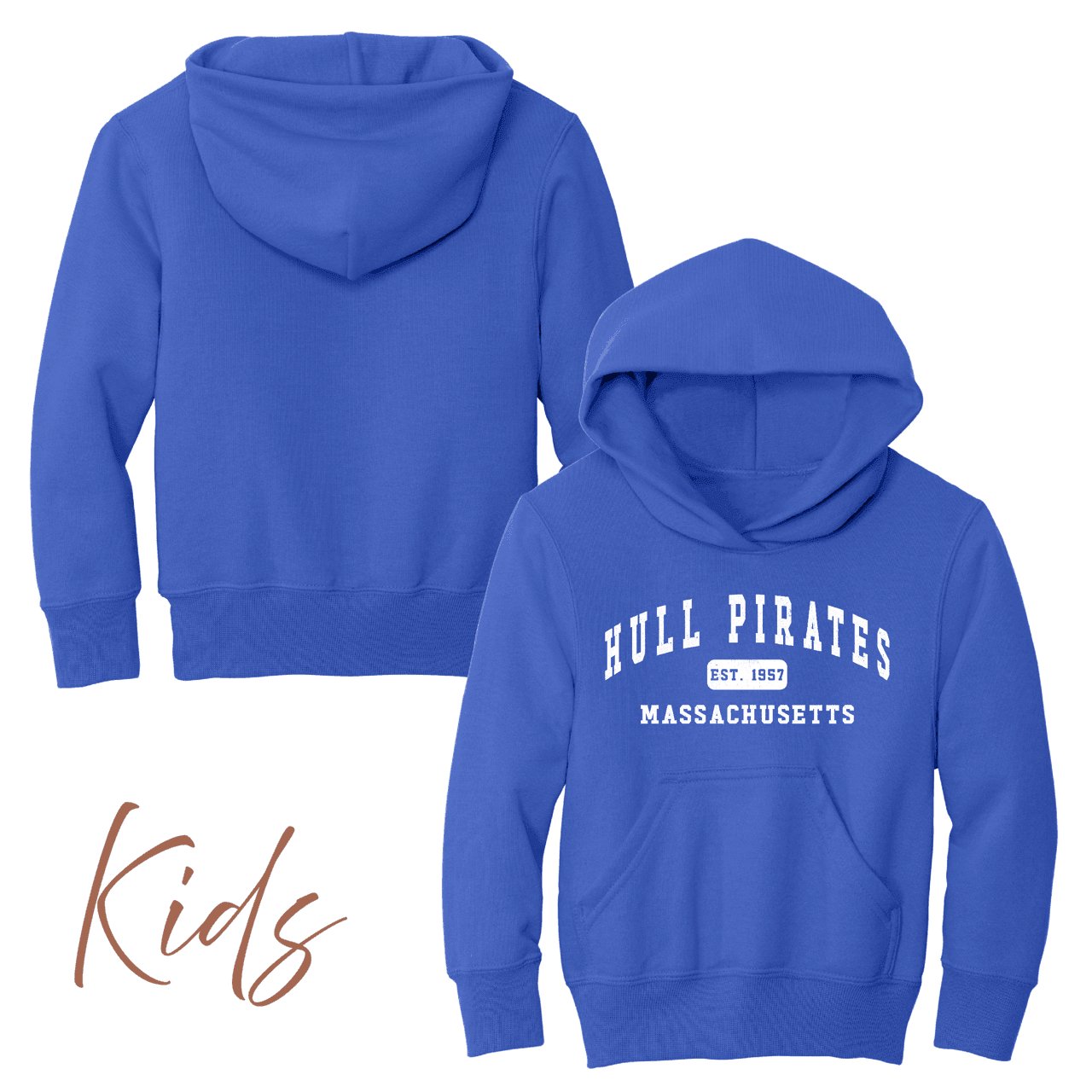 Hull Pirates Established 1957, Fleece Sweatshirts, Kids Sizes - Baby Squid Ink