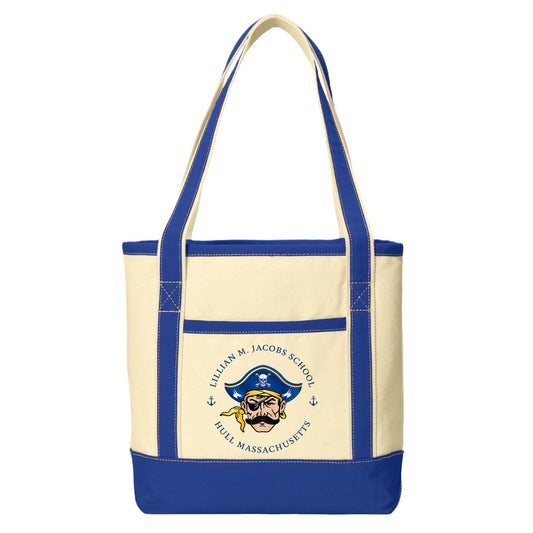 Lillian M. Jacobs School, 13” x 12” Cotton Canvas Boat Bag - Baby Squid Ink