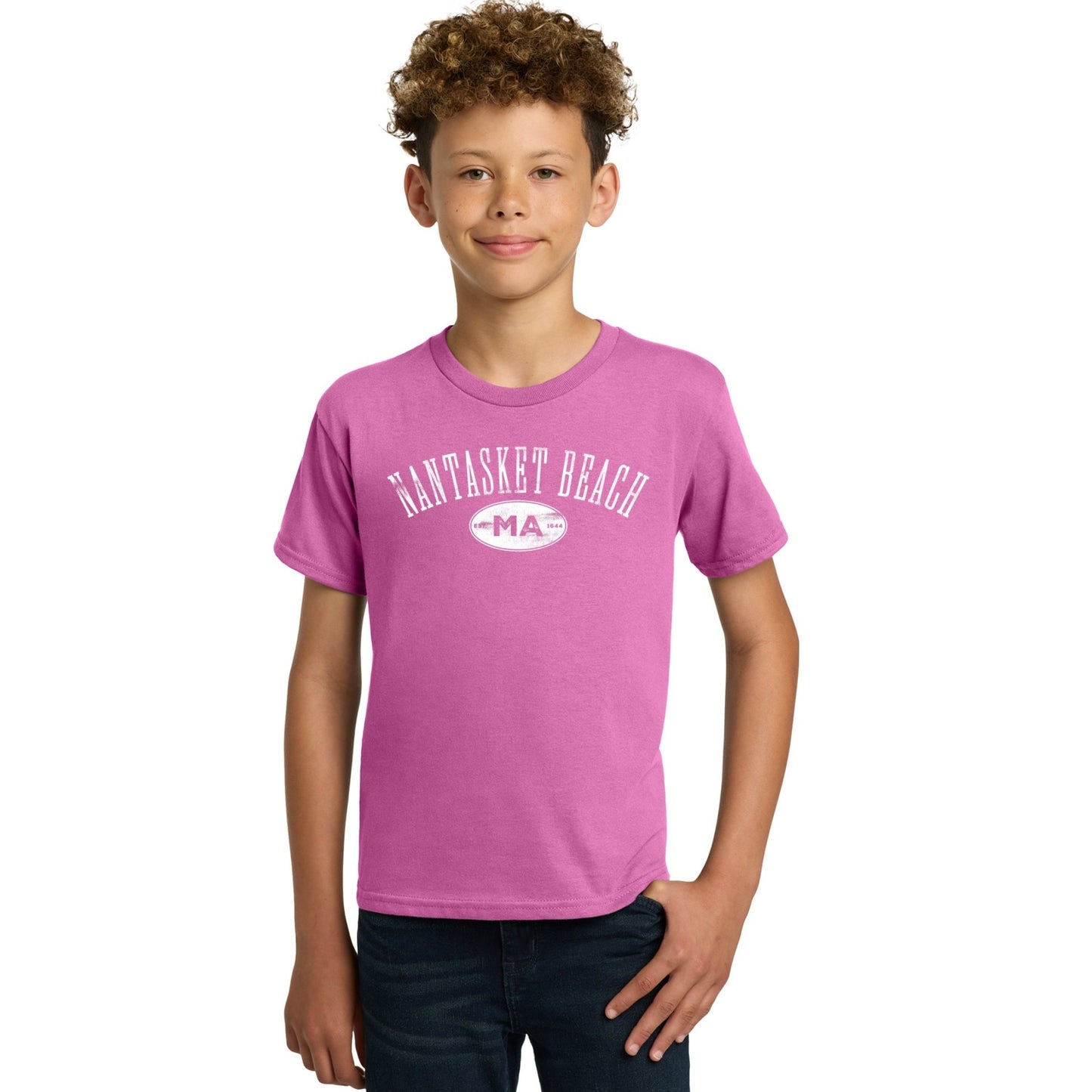 Nantasket Beach, Kids 100% Cotton Tees - Baby Squid Ink