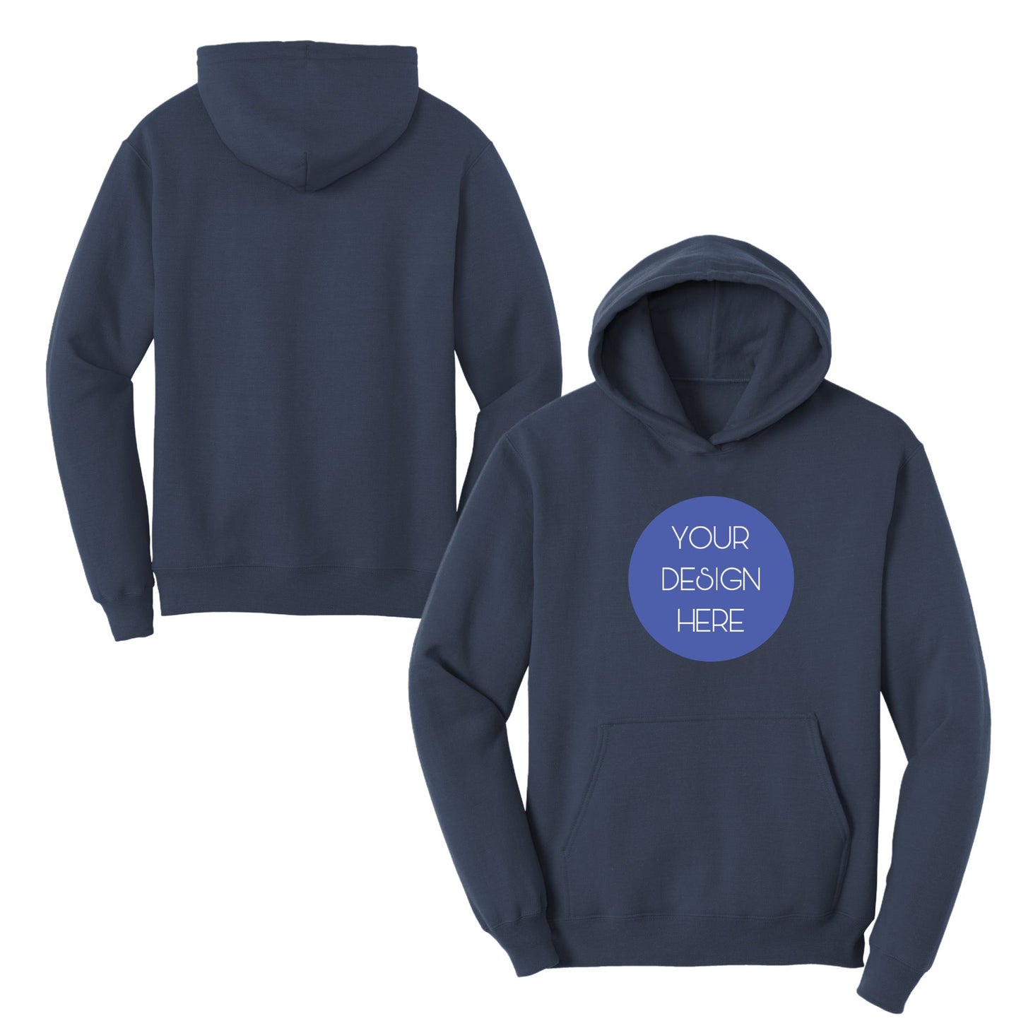 Upload Your Artwork or Photo, Adult Fleece Hoodie - Baby Squid Ink