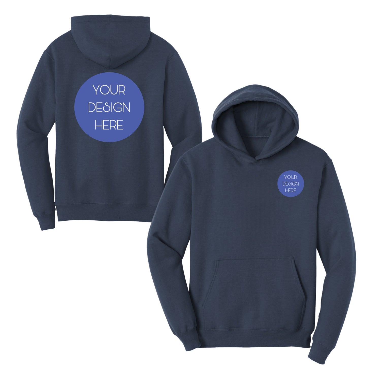 Your Text - Our Artwork, Adult Fleece Hoodie - Baby Squid Ink