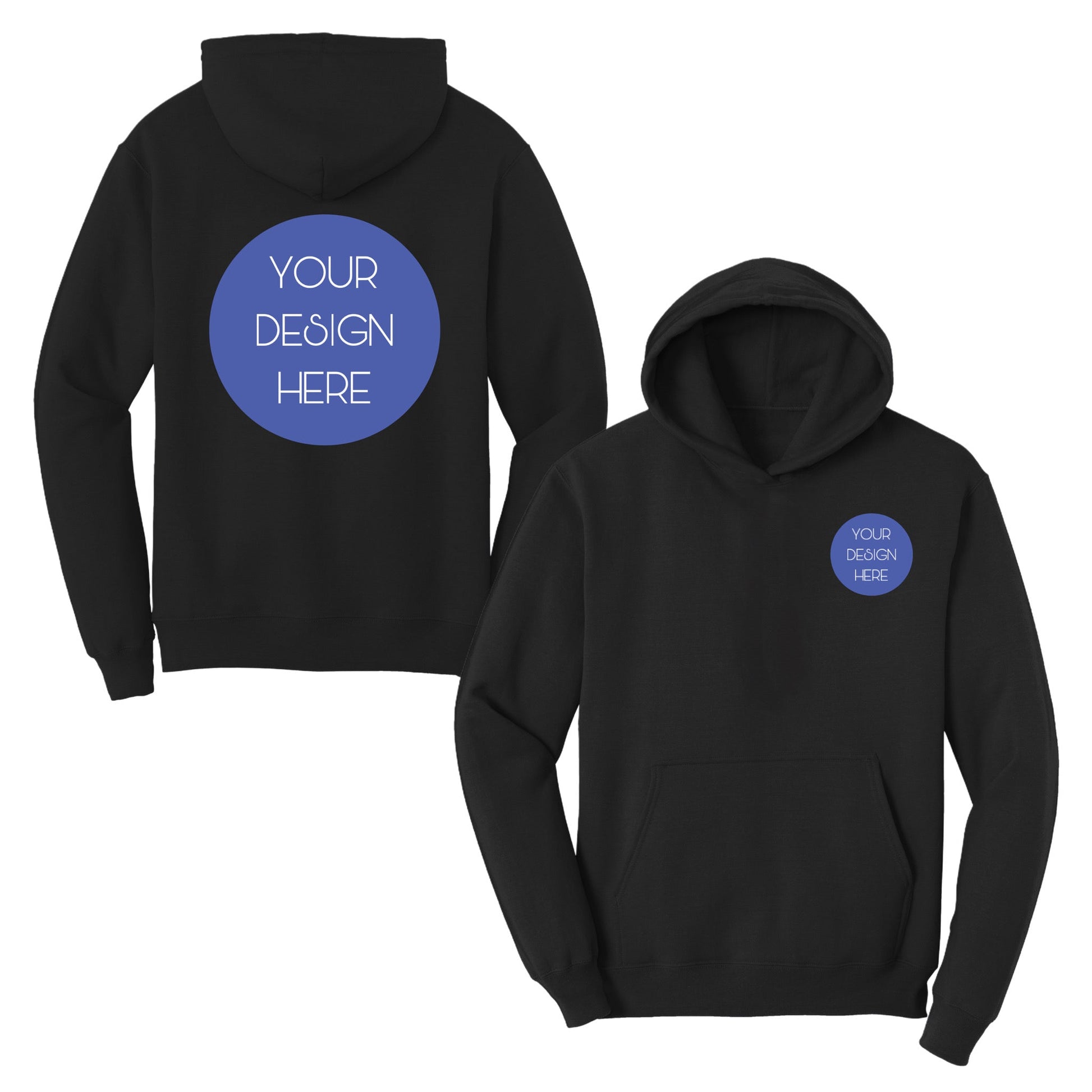 Your Text - Our Artwork, Adult Fleece Hoodie - Baby Squid Ink