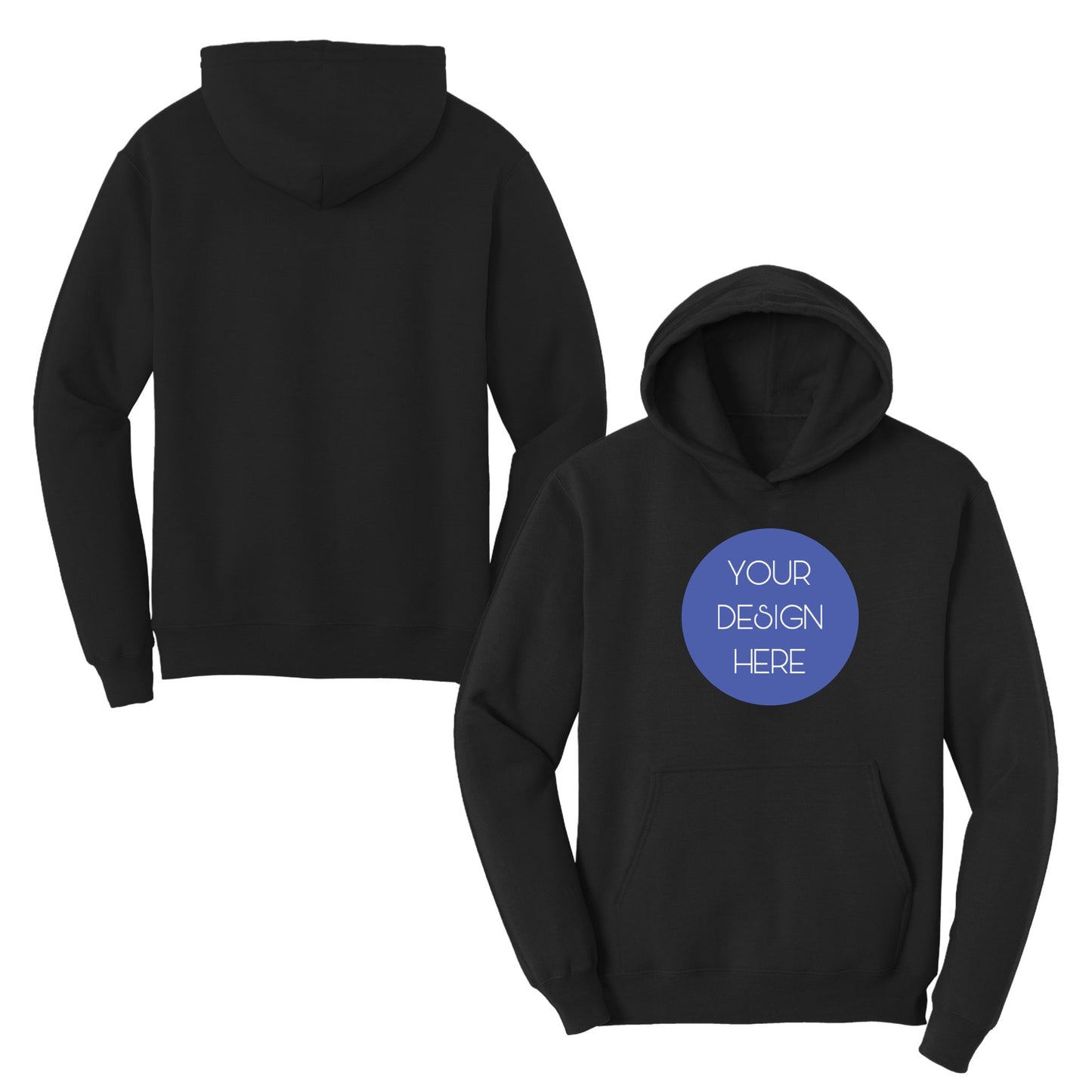 Your Text - Our Artwork, Adult Fleece Hoodie - Baby Squid Ink